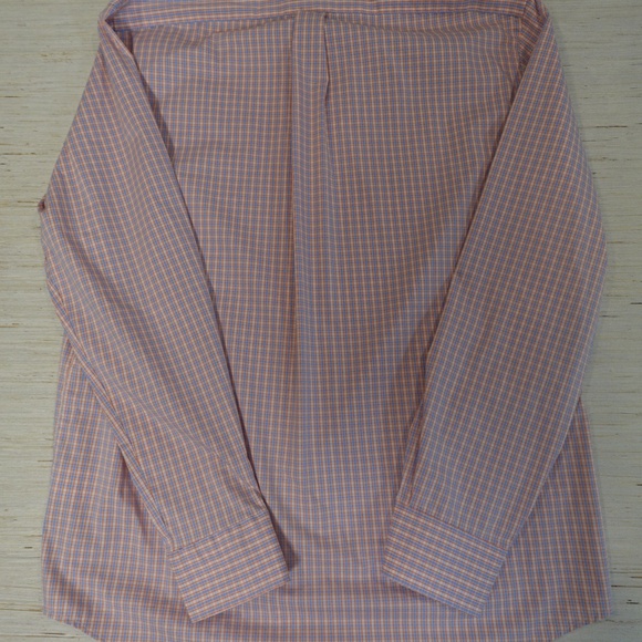 Lauren Ralph Lauren Men’s Dress Shirt – Orange Blue Check Plaid, Size 16 34/35 L - Picture 4 of 6